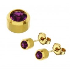 February (Amethyst) Birthstone Earrings