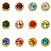 Jan-Dec Birthstones Gold 12pk
