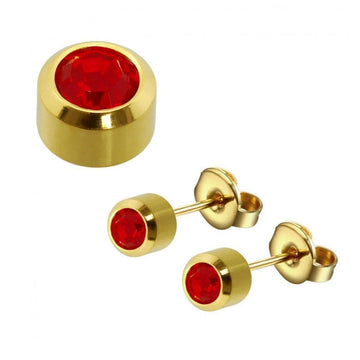 July (Ruby) Birthstone Earrings