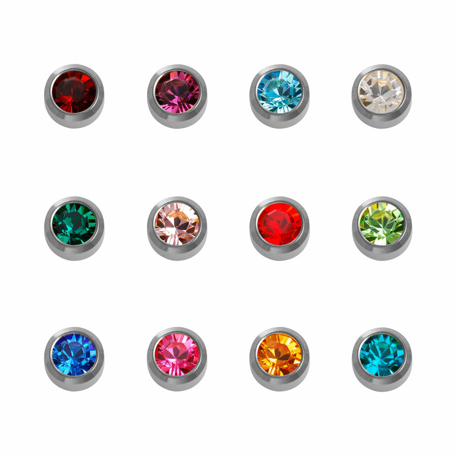 Jan-Dec Birthstones Titanium 12pk
